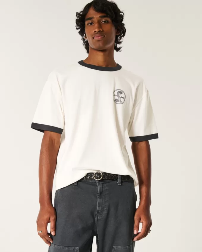 Boxy Shelby Graphic Ringer Tee,Boxy Shelby Graphic Ringer Tee