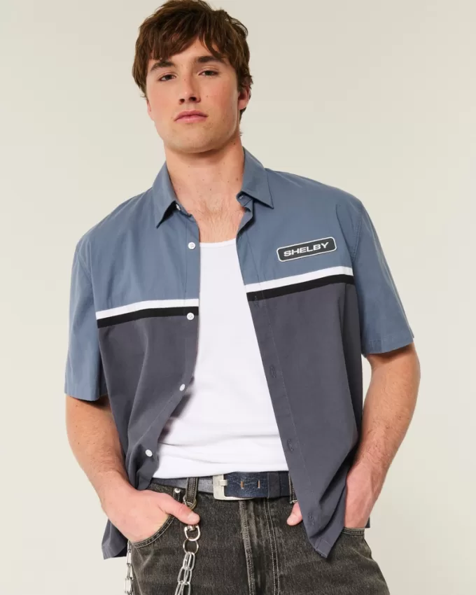 Boxy Shelby Graphic Workwear Shirt,Boxy Shelby Graphic Workwear Shirt