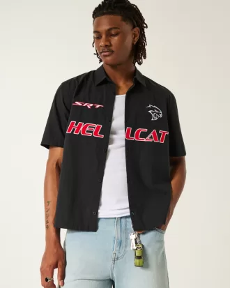 Boxy Short-Sleeve Dodge Hellcat Graphic Shirt,Boxy Short-Sleeve Dodge Hellcat Graphic Shirt