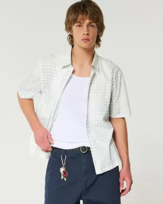 Boxy Short-Sleeve Poplin Shirt,Boxy Short-Sleeve Poplin Shirt