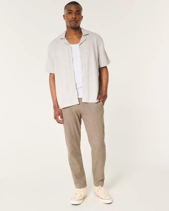 Boxy Short-Sleeve Textured Shirt,Boxy Short-Sleeve Textured Shirt