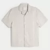 Boxy Short-Sleeve Textured Shirt,Boxy Short-Sleeve Textured Shirt