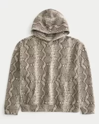 Boxy Snake Skin Print Hoodie,Boxy Snake Skin Print Hoodie