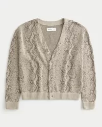 Boxy Snakeskin Pattern Cardigan,Boxy Snakeskin Pattern Cardigan