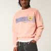 Boxy SpongeBob SquarePants Graphic Crew Sweatshirt,Boxy SpongeBob SquarePants Graphic Crew Sweatshirt