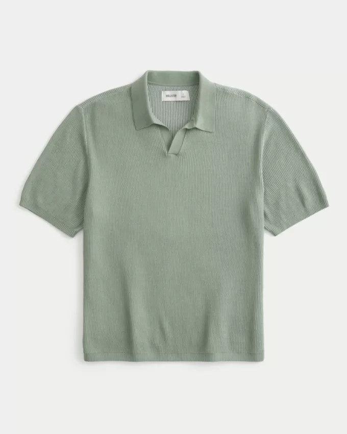 Boxy Sweater Polo,Boxy Sweater Polo