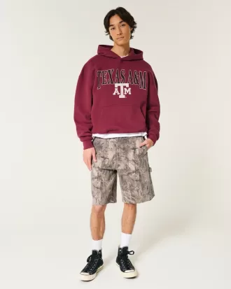 Boxy Texas A&M Graphic Hoodie,Boxy Texas A&M Graphic Hoodie