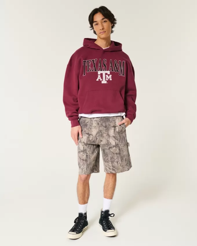 Boxy Texas A&M Graphic Hoodie,Boxy Texas A&M Graphic Hoodie