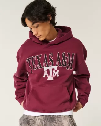 Boxy Texas A&M Graphic Hoodie,Boxy Texas A&M Graphic Hoodie