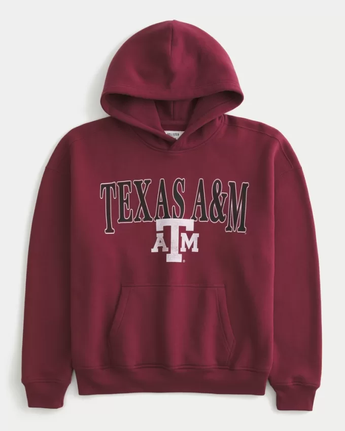 Boxy Texas A&M Graphic Hoodie,Boxy Texas A&M Graphic Hoodie