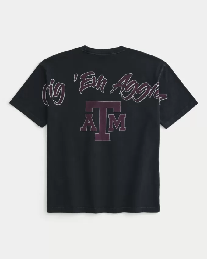 Boxy Texas A&M University Graphic Tee,Boxy Texas A&M University Graphic Tee