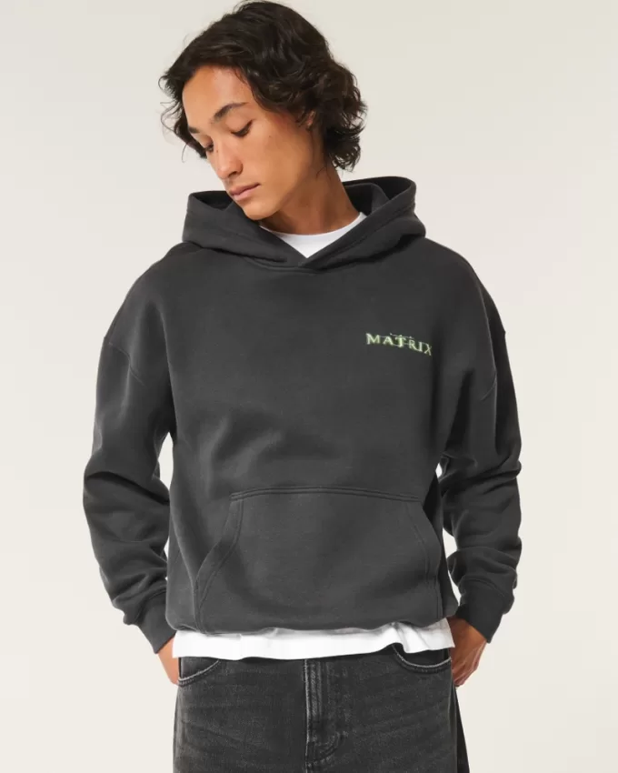Boxy The Matrix Graphic Hoodie,Boxy The Matrix Graphic Hoodie