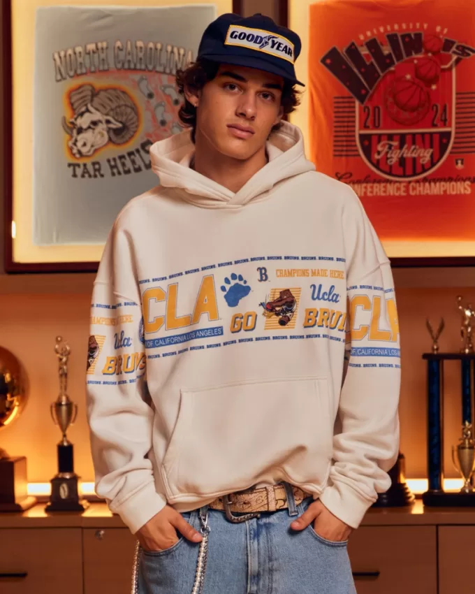 Boxy UCLA Graphic Hoodie,Boxy UCLA Graphic Hoodie