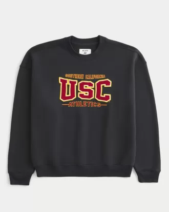 Boxy USC Athletics Graphic Crew Sweatshirt,Boxy USC Athletics Graphic Crew Sweatshirt