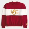 Boxy USC Graphic Crew Sweatshirt,Boxy USC Graphic Crew Sweatshirt