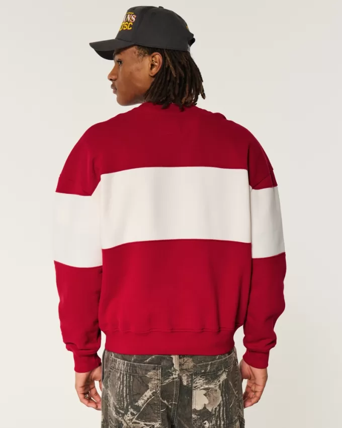 Boxy USC Graphic Crew Sweatshirt,Boxy USC Graphic Crew Sweatshirt