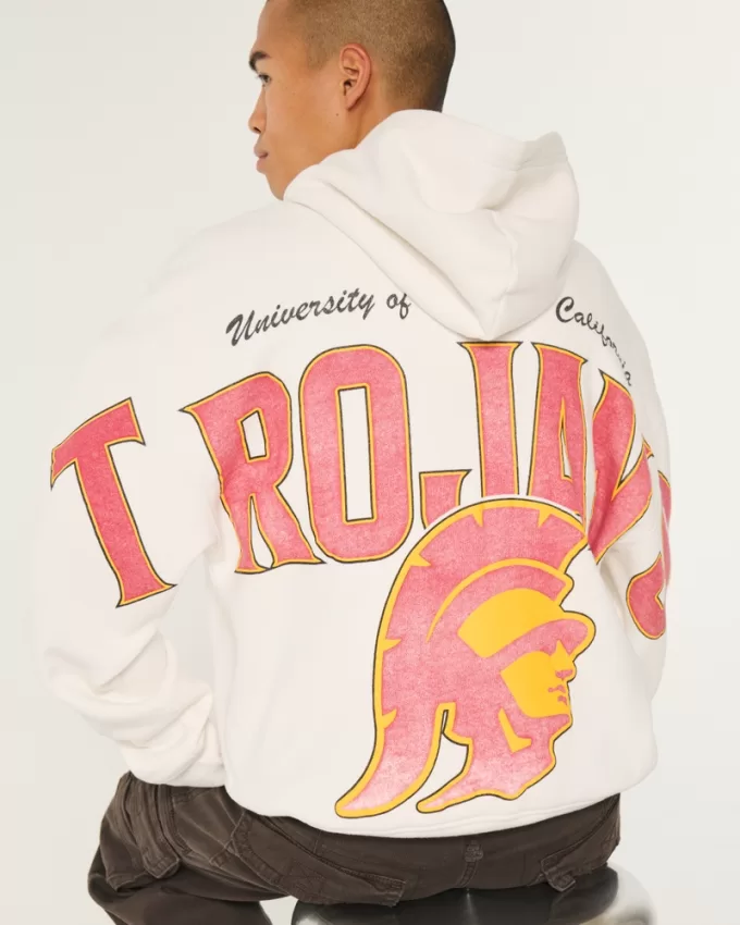 Boxy USC Trojans Graphic Hoodie,Boxy USC Trojans Graphic Hoodie