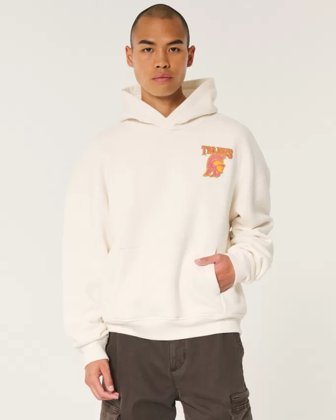 Boxy USC Trojans Graphic Hoodie,Boxy USC Trojans Graphic Hoodie