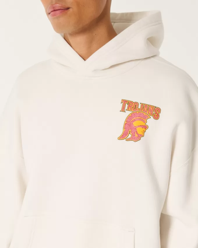 Boxy USC Trojans Graphic Hoodie,Boxy USC Trojans Graphic Hoodie