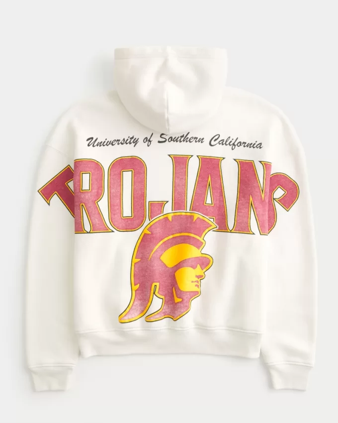Boxy USC Trojans Graphic Hoodie,Boxy USC Trojans Graphic Hoodie