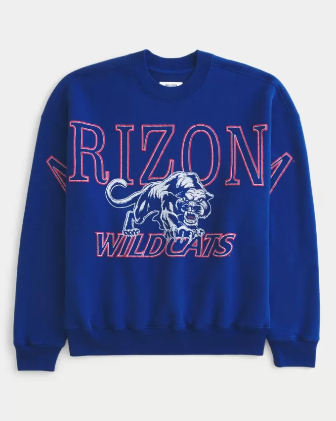 Boxy University of Arizona Wildcats Graphic Crew Sweatshirt,Boxy University of Arizona Wildcats Graphic Crew Sweatshirt