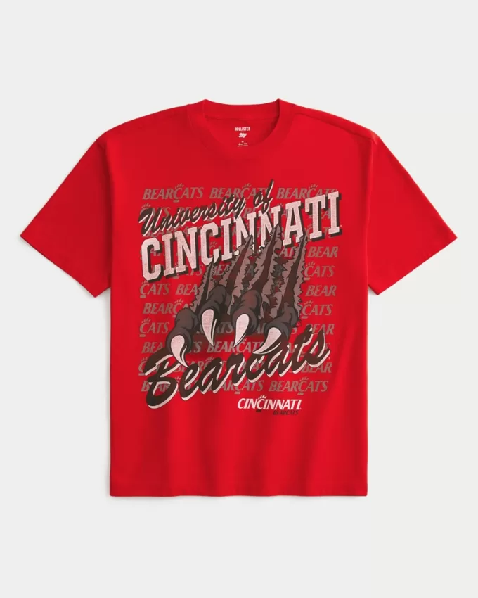 Boxy University of Cincinnati Bearcats Graphic Tee,Boxy University of Cincinnati Bearcats Graphic Tee