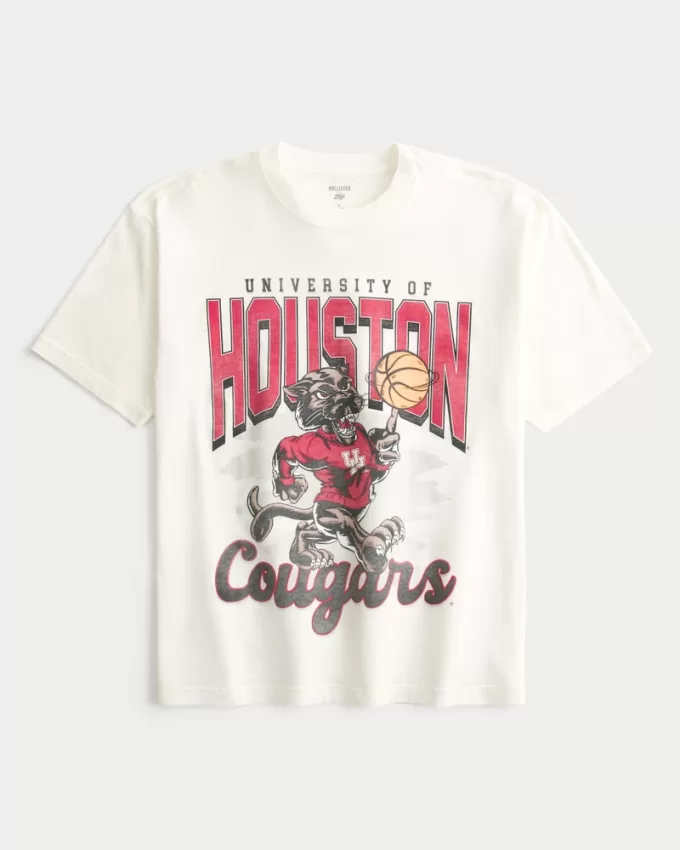 Boxy University of Houston Cougars Graphic Tee,Boxy University of Houston Cougars Graphic Tee