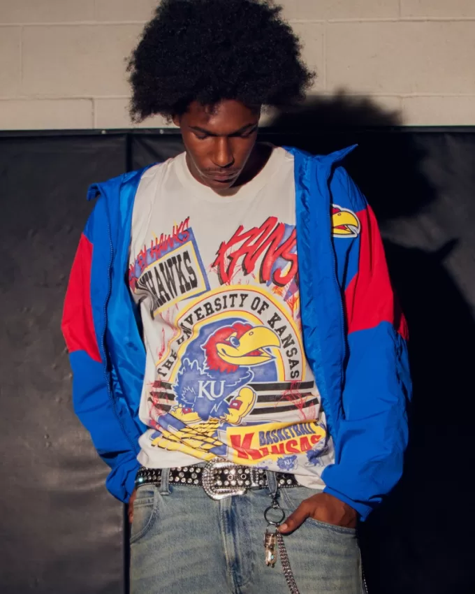 Boxy University of Kansas Jayhawks Graphic Tee,Boxy University of Kansas Jayhawks Graphic Tee