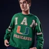 Boxy University of Miami Hurricanes Graphic Crew Sweatshirt,Boxy University of Miami Hurricanes Graphic Crew Sweatshirt