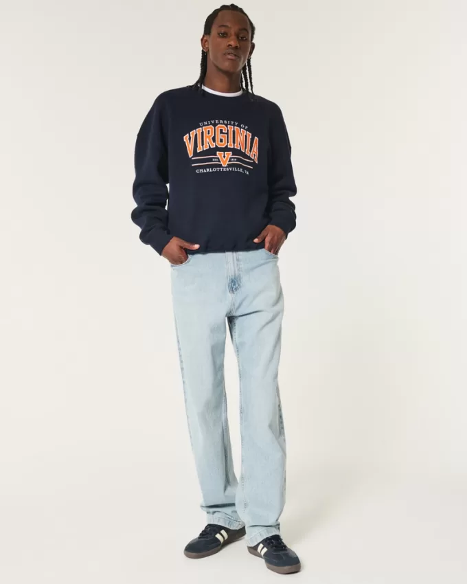 Boxy University of Virginia Graphic Crew Sweatshirt,Boxy University of Virginia Graphic Crew Sweatshirt