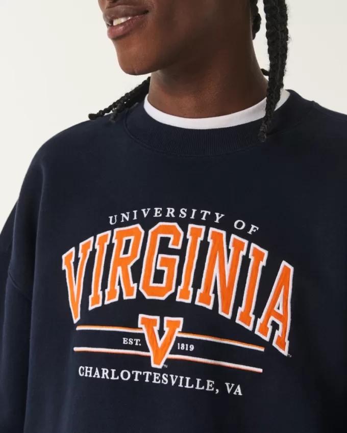 Boxy University of Virginia Graphic Crew Sweatshirt,Boxy University of Virginia Graphic Crew Sweatshirt