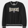 Boxy University of Washington Huskies Graphic Crew Sweatshirt,Boxy University of Washington Huskies Graphic Crew Sweatshirt