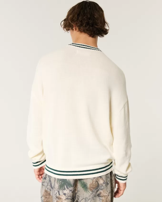 Boxy Varsity Crew Sweater,Boxy Varsity Crew Sweater