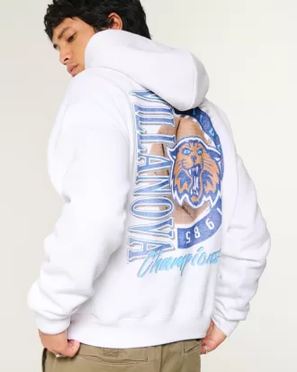 Boxy Villanova University Wildcats Graphic Hoodie,Boxy Villanova University Wildcats Graphic Hoodie