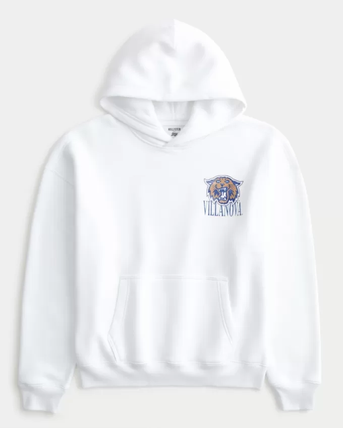 Boxy Villanova University Wildcats Graphic Hoodie,Boxy Villanova University Wildcats Graphic Hoodie