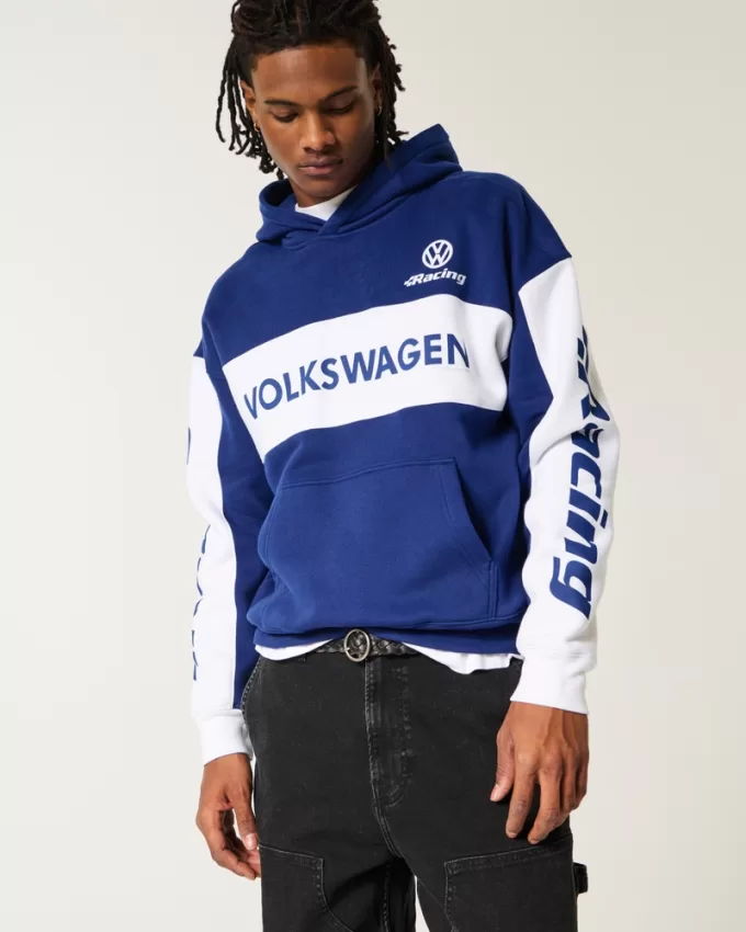 Boxy Volkswagen Racing Graphic Hoodie,Boxy Volkswagen Racing Graphic Hoodie