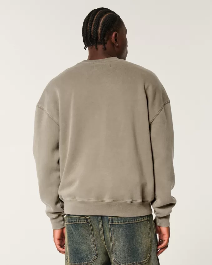 Boxy Washed Crew Sweatshirt,Boxy Washed Crew Sweatshirt