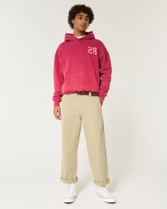 Boxy Washed Number Graphic Hoodie,Boxy Washed Number Graphic Hoodie