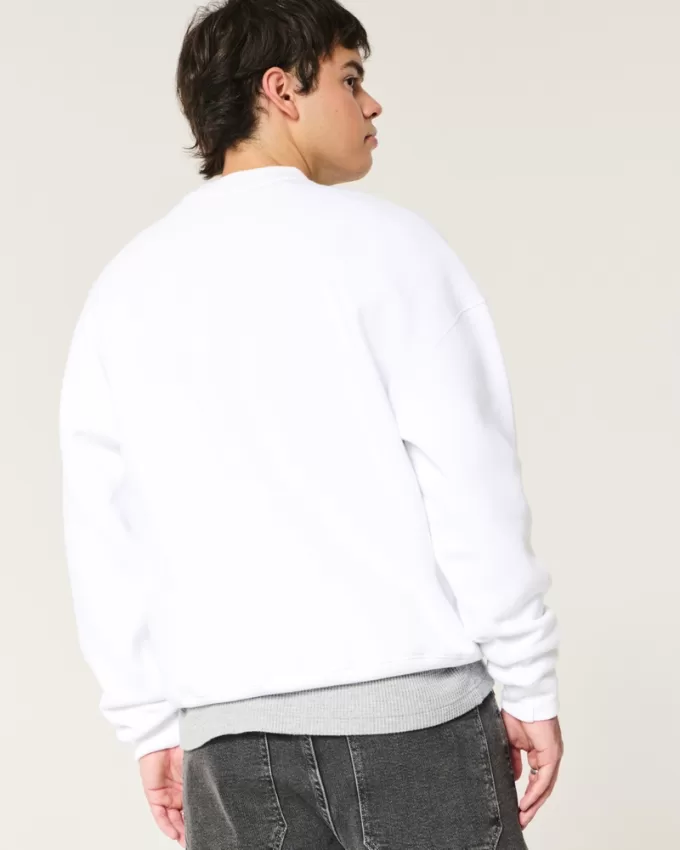 Boxy West Coast Marathon Graphic Crew Sweatshirt,Boxy West Coast Marathon Graphic Crew Sweatshirt