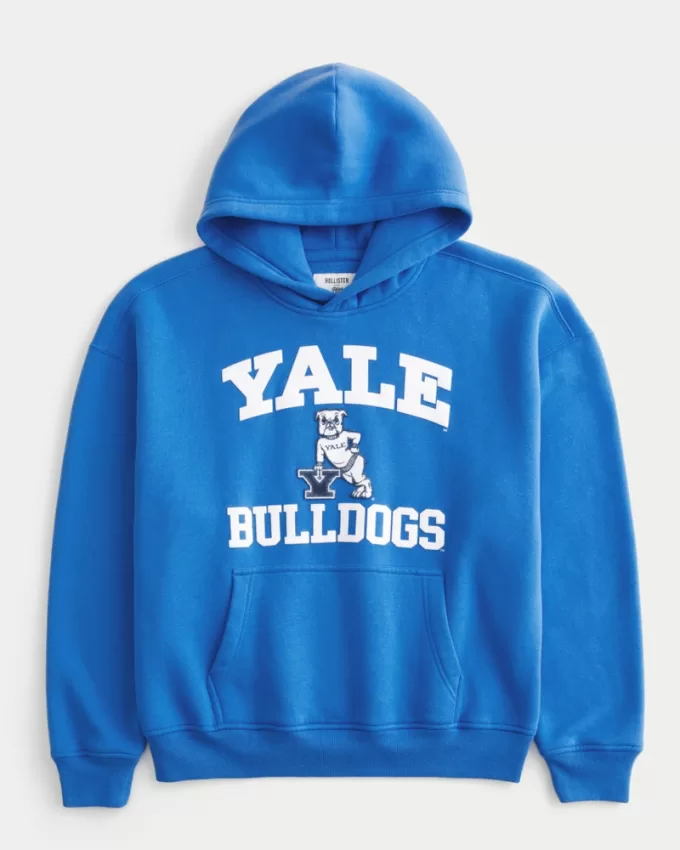 Boxy Yale Bulldogs Graphic Hoodie,Boxy Yale Bulldogs Graphic Hoodie