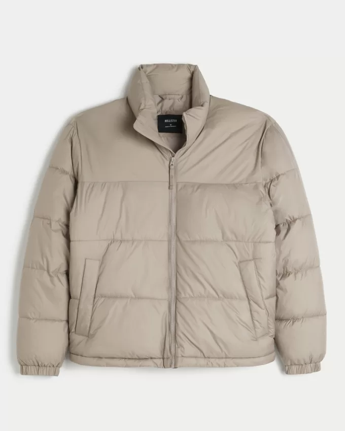 Boxy Zip-Up Puffer Jacket,Boxy Zip-Up Puffer Jacket