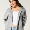 Boxy Zip-Up Sweater Hoodie,Boxy Zip-Up Sweater Hoodie