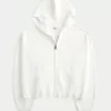 Boxy Zip-Up Sweater Hoodie,Boxy Zip-Up Sweater Hoodie