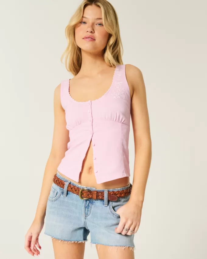 Button-Through Top,Button-Through Top