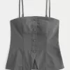 Button-Through Tube Top,Button-Through Tube Top