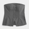 Button-Through Tube Top,Button-Through Tube Top