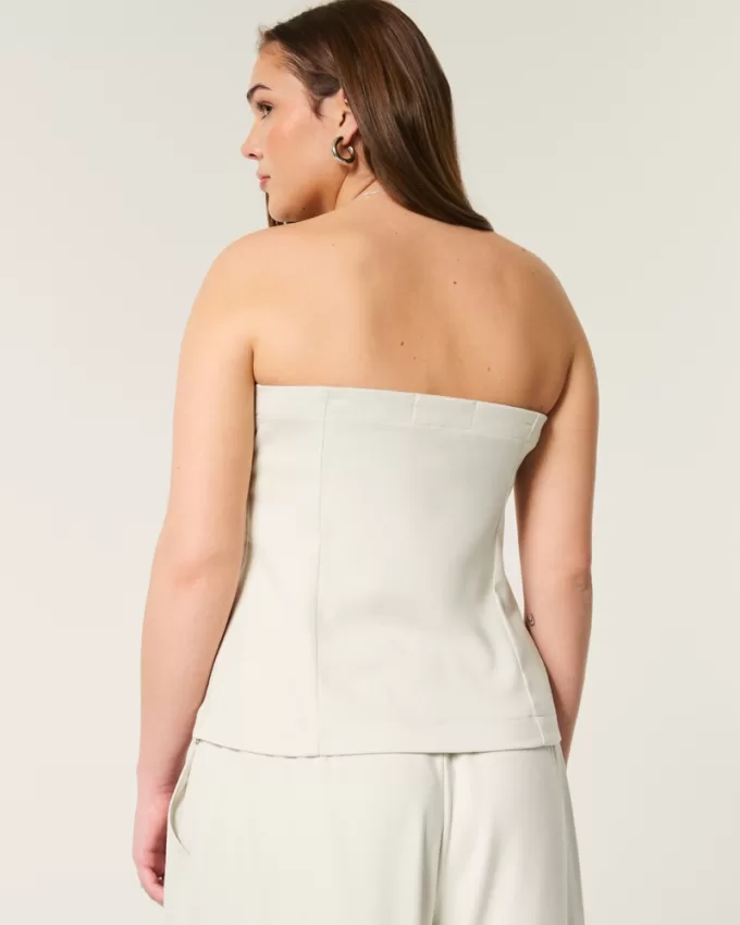 Button-Through Tube Top,Button-Through Tube Top