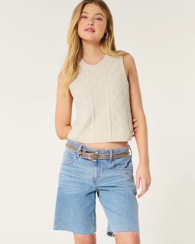 Cable-Knit Crew Sweater Vest,Cable-Knit Crew Sweater Vest