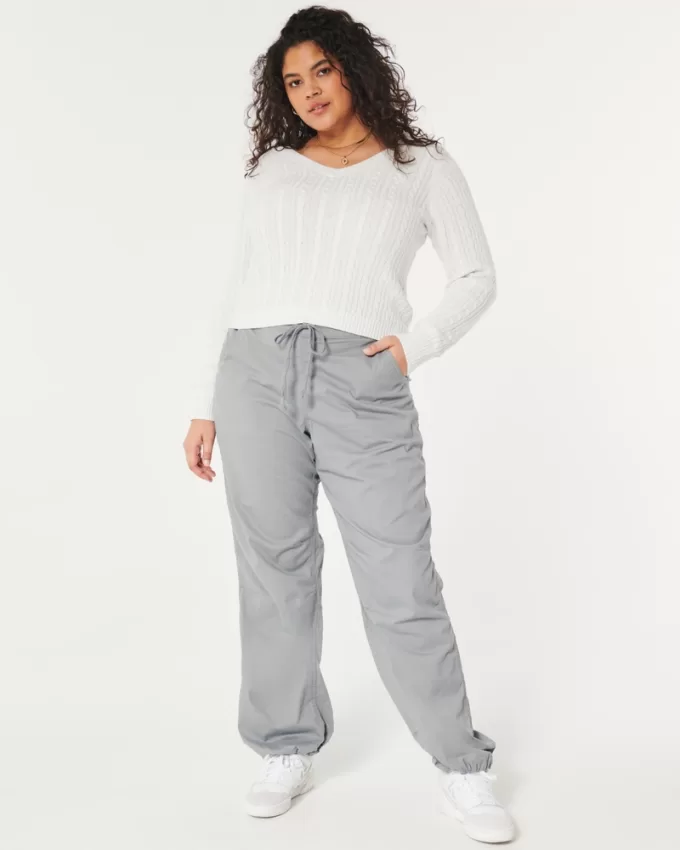 Cable-Knit V-Neck Sweater,Cable-Knit V-Neck Sweater