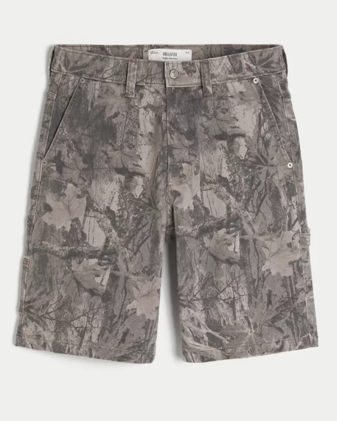 Camo Baggy Painter Jean Shorts,Camo Baggy Painter Jean Shorts